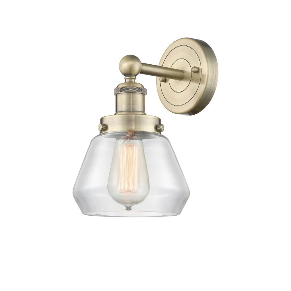 Innovations 616-1W-AB-G172 Fulton - 1 Light 7" Sconce - Antique Brass Finish - Clear Shade