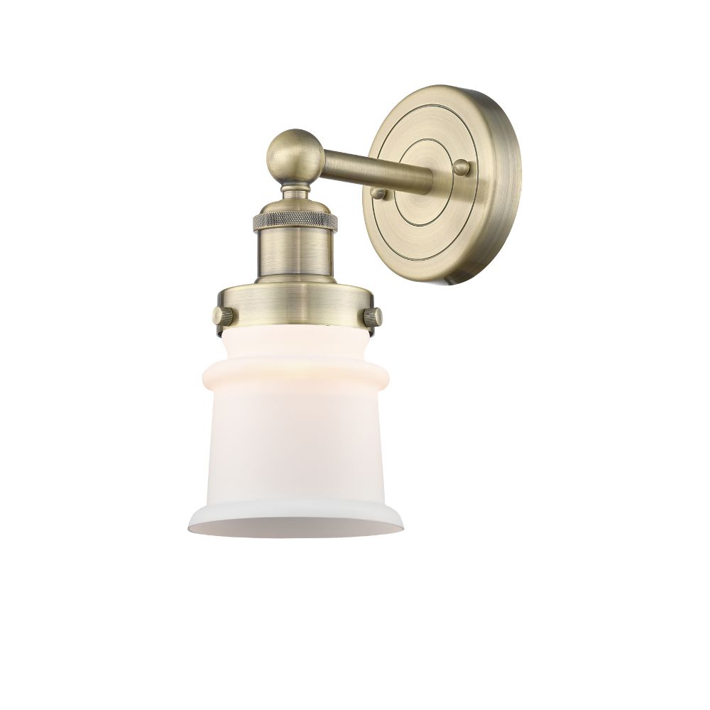 Innovations 616-1W-AB-G181S Canton - 1 Light 5" Sconce - Antique Brass Finish - Matte White Shade