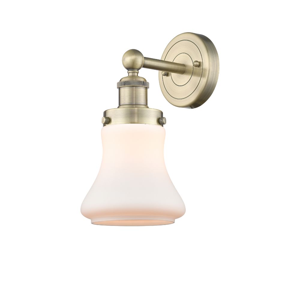 Innovations 616-1W-AB-G191 Bellmont - 1 Light 7" Sconce - Antique Brass Finish - Matte White Shade
