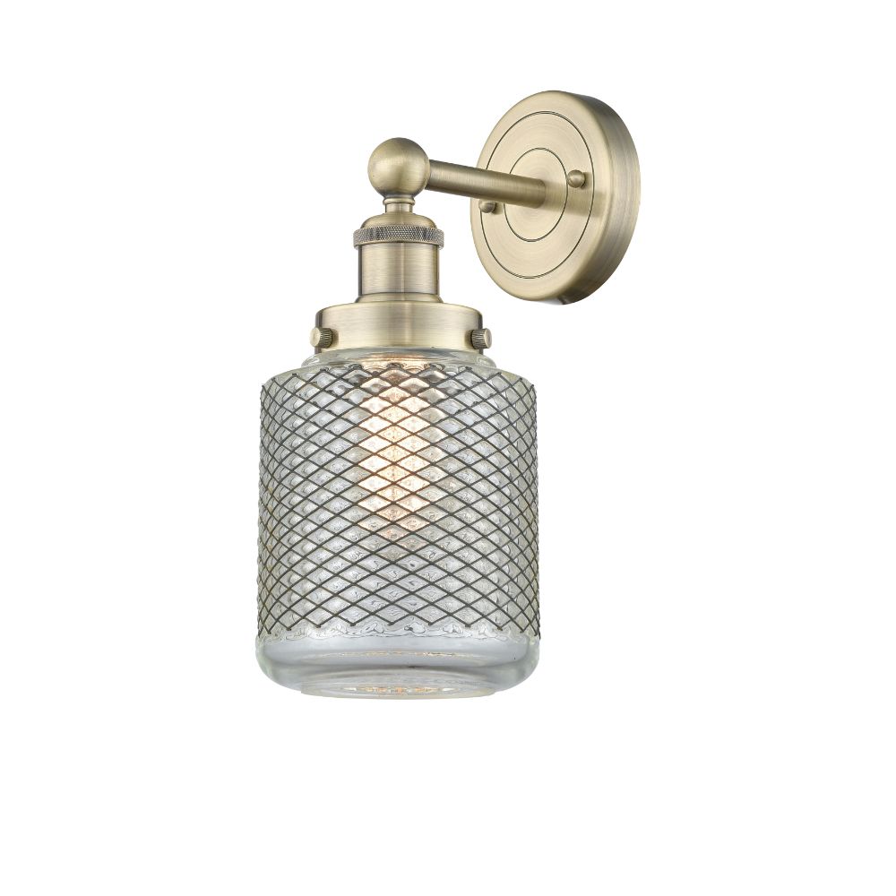 Innovations 616-1W-AB-G262 Stanton - 1 Light 6" Sconce - Antique Brass Finish - Clear Crackle Shade