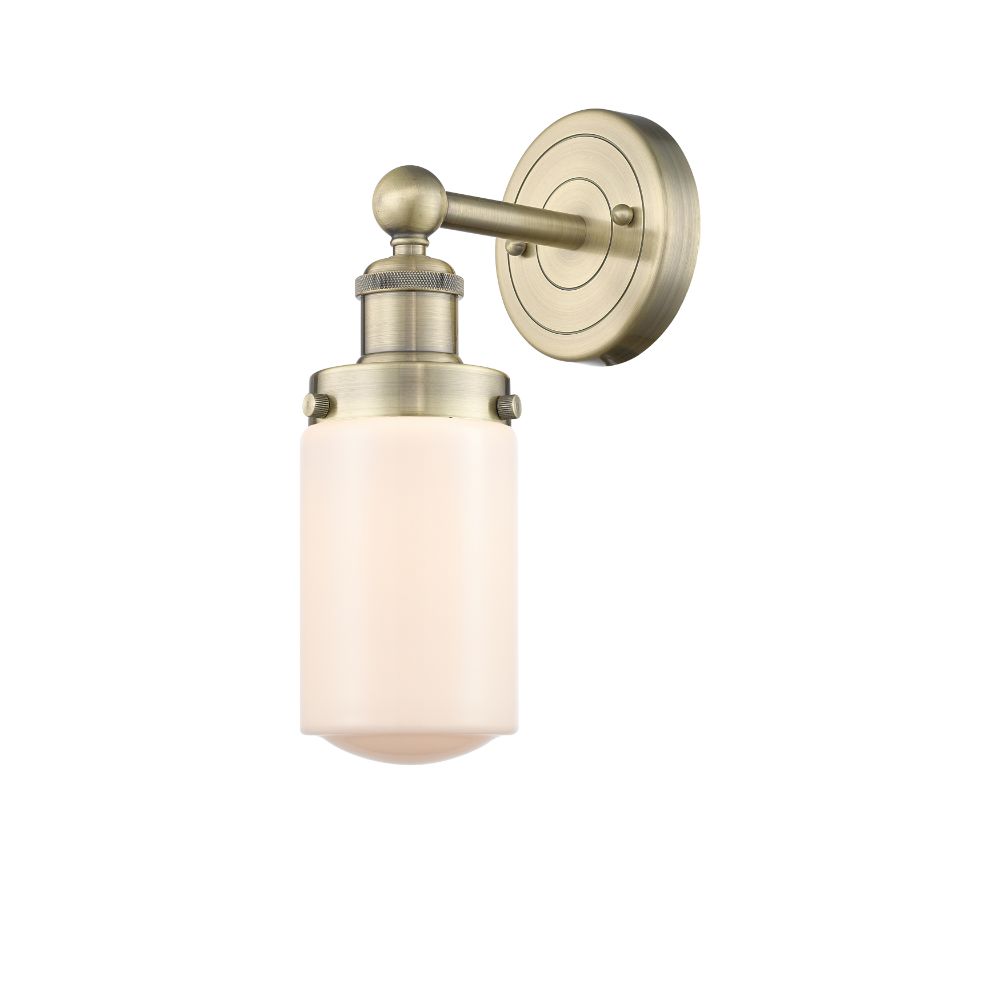 Innovations 616-1W-AB-G311 Dover - 1 Light 7" Sconce - Antique Brass Finish - Matte White Shade