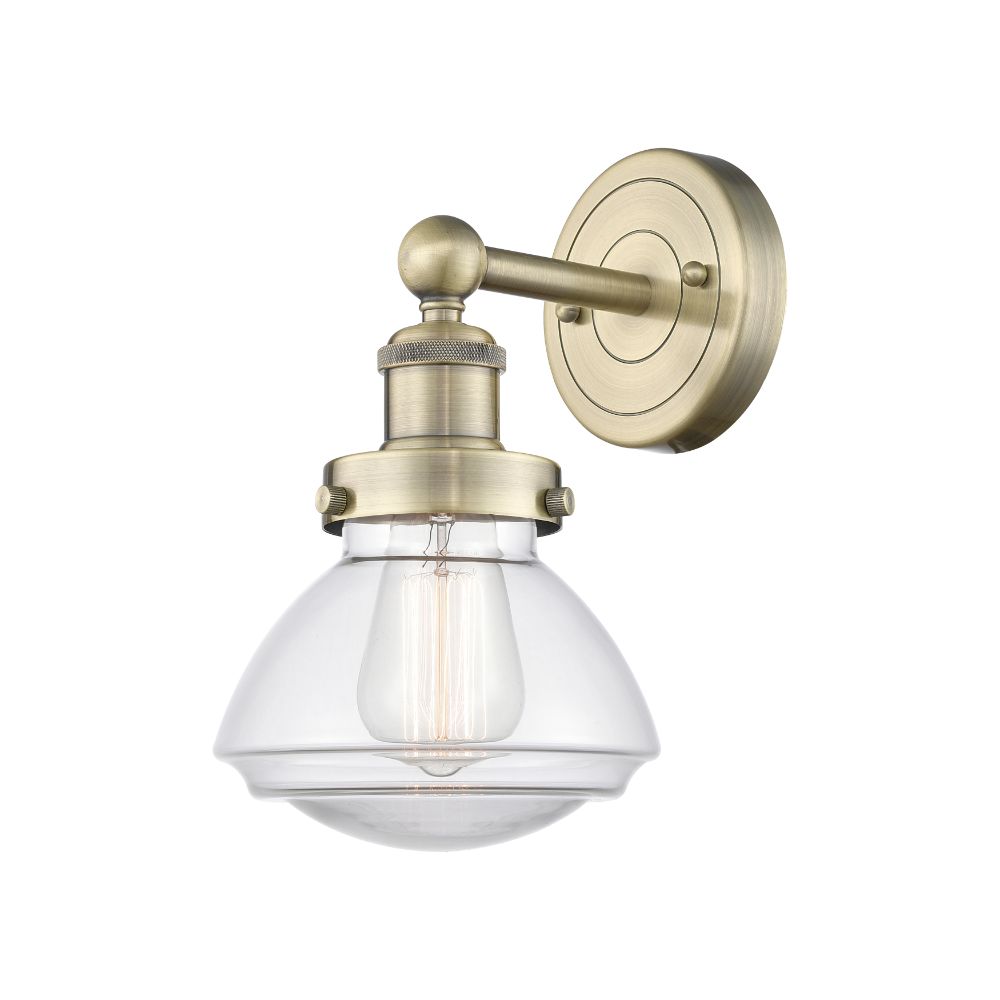Innovations 616-1W-AB-G322 Olean - 1 Light 7" Sconce - Antique Brass Finish - Clear Shade