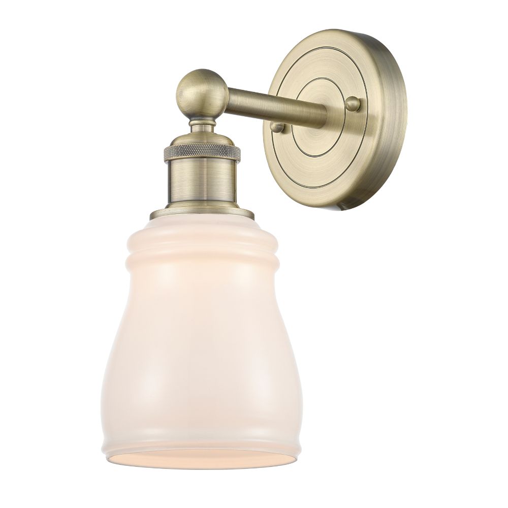Innovations 616-1W-AB-G391 Ellery - 1 Light 5" Sconce - Antique Brass Finish - White Shade