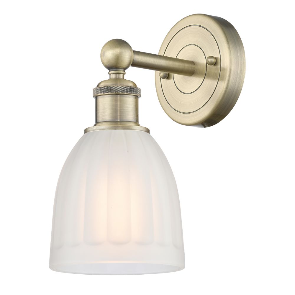 Innovations 616-1W-AB-G441 Brookfield - 1 Light 6" Sconce - Antique Brass Finish - White Shade