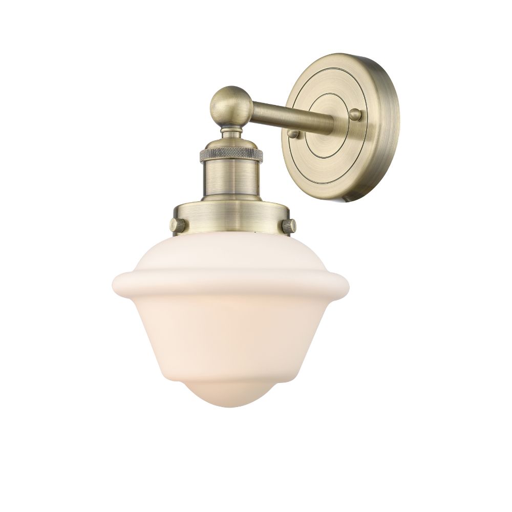 Innovations 616-1W-AB-G531 Oxford - 1 Light 7" Sconce - Antique Brass Finish - Matte White Shade