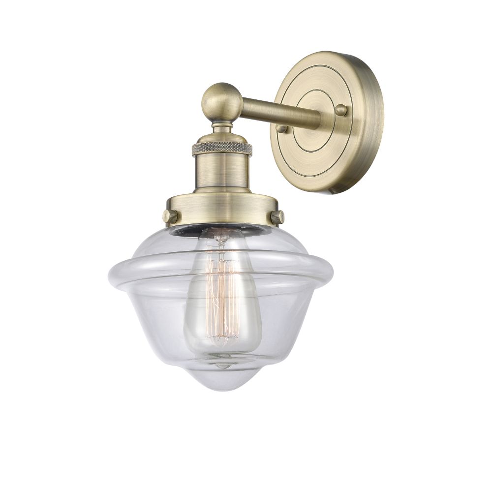 Innovations 616-1W-AB-G532 Oxford - 1 Light 7" Sconce - Antique Brass Finish - Clear Shade