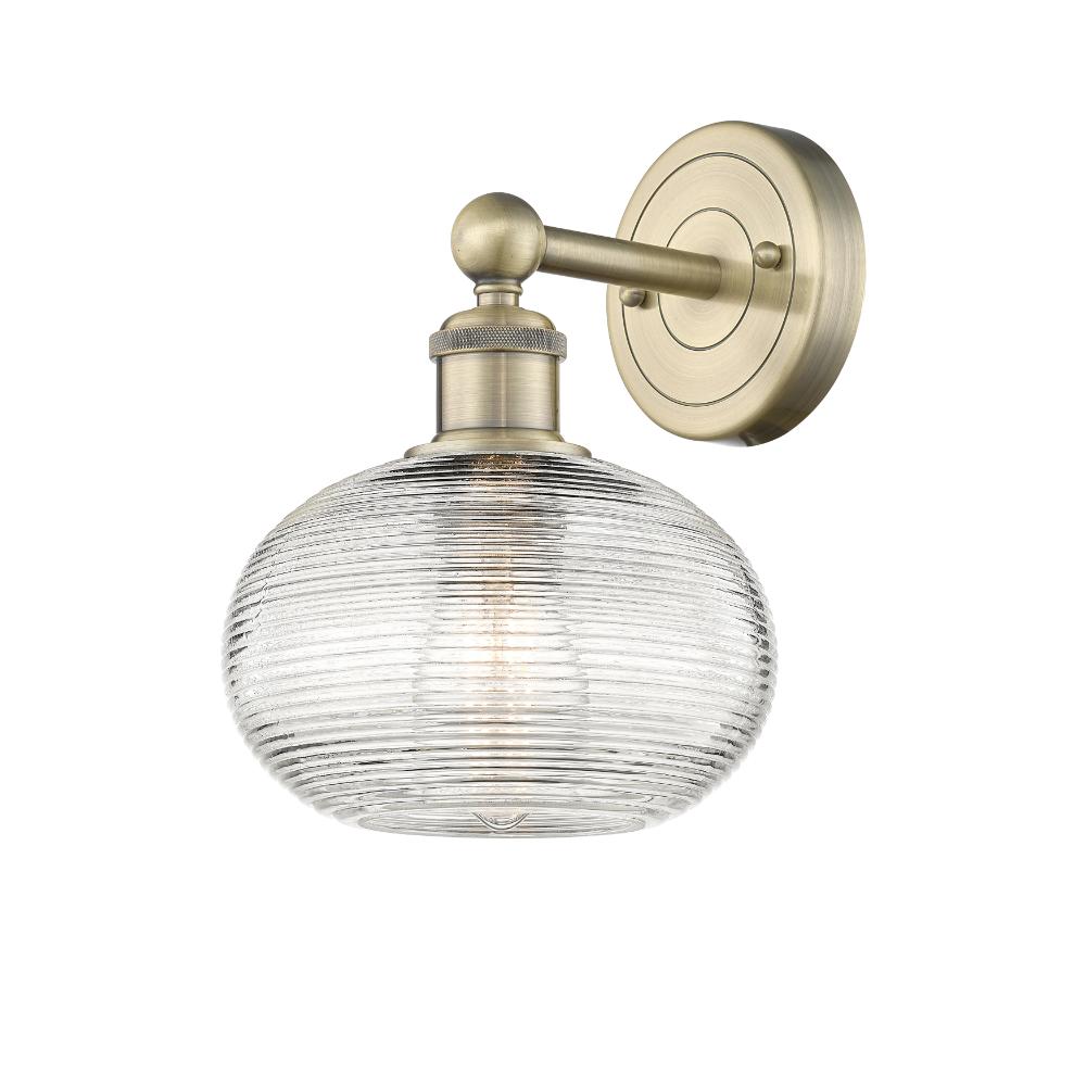 Innovations 616-1W-AB-G555-8CL Edison - Ithaca - 1 Light 8" Sconce - Antique Brass Finish - Clear Edison Ithaca Shade