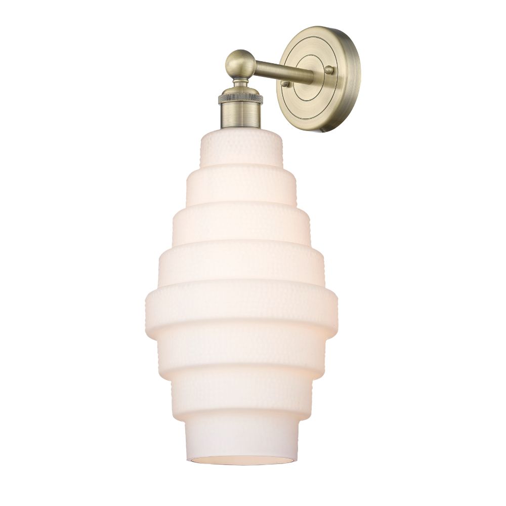 Innovations 616-1W-AB-G671-8 Cascade - 1 Light 8" Sconce - Antique Brass Finish - White Shade