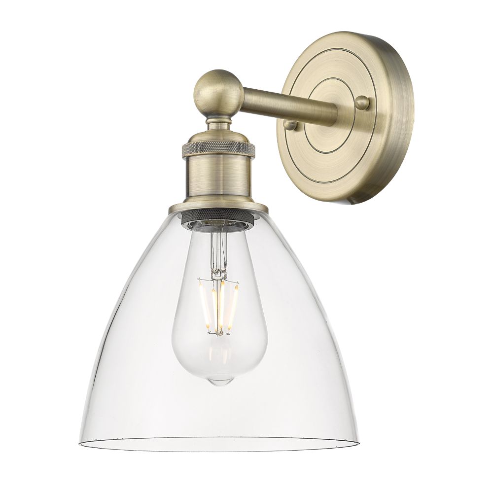 Innovations 616-1W-AB-GBD-752 Edison Bristol Glass - 1 Light 8" Sconce - Antique Brass Finish - Clear Shade