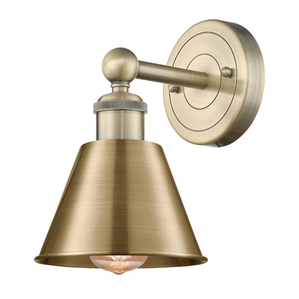 Innovations 616-1W-AB-M8-AB Smithfield - 1 Light 7" Sconce - Antique Brass Finish - Antique Brass Shade