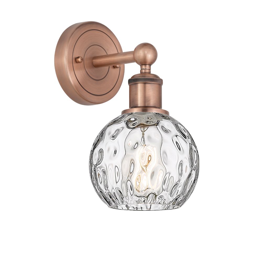 Innovations 616-1W-AC-G1215-6 Edison Athens Water Glass - 1 Light 6" Sconce - Antique Copper Finish - Clear Water Glass Shade