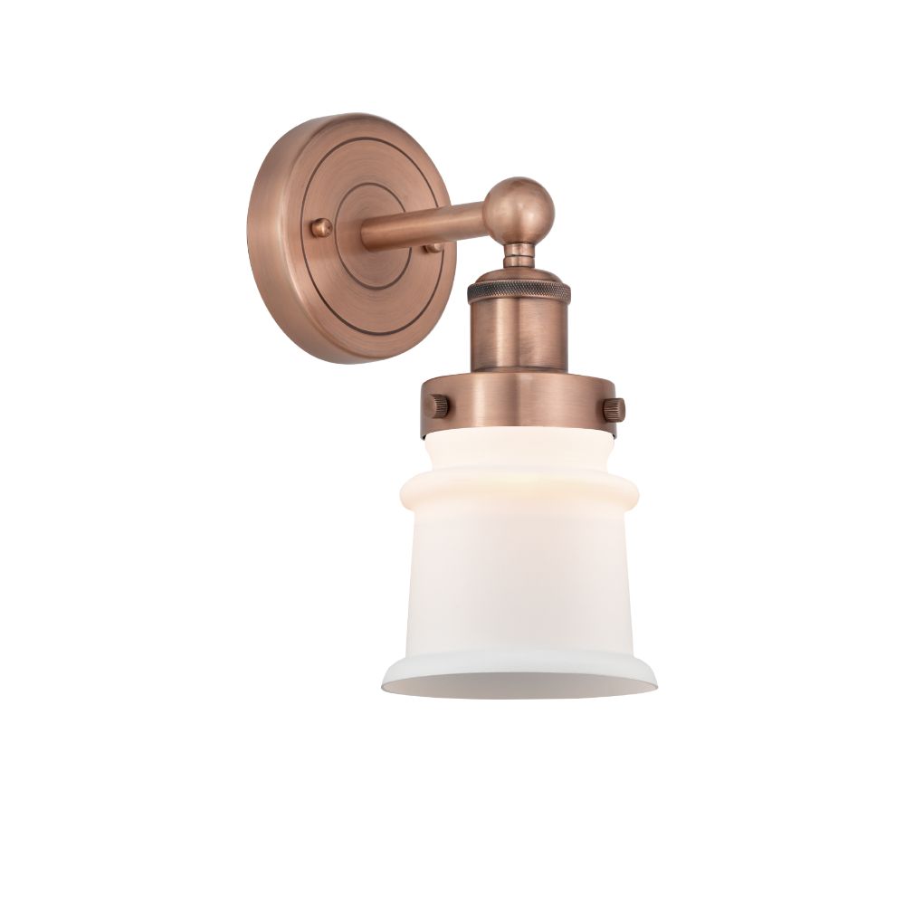 Innovations 616-1W-AC-G181S Canton - 1 Light 5" Sconce - Antique Copper Finish - Matte White Shade