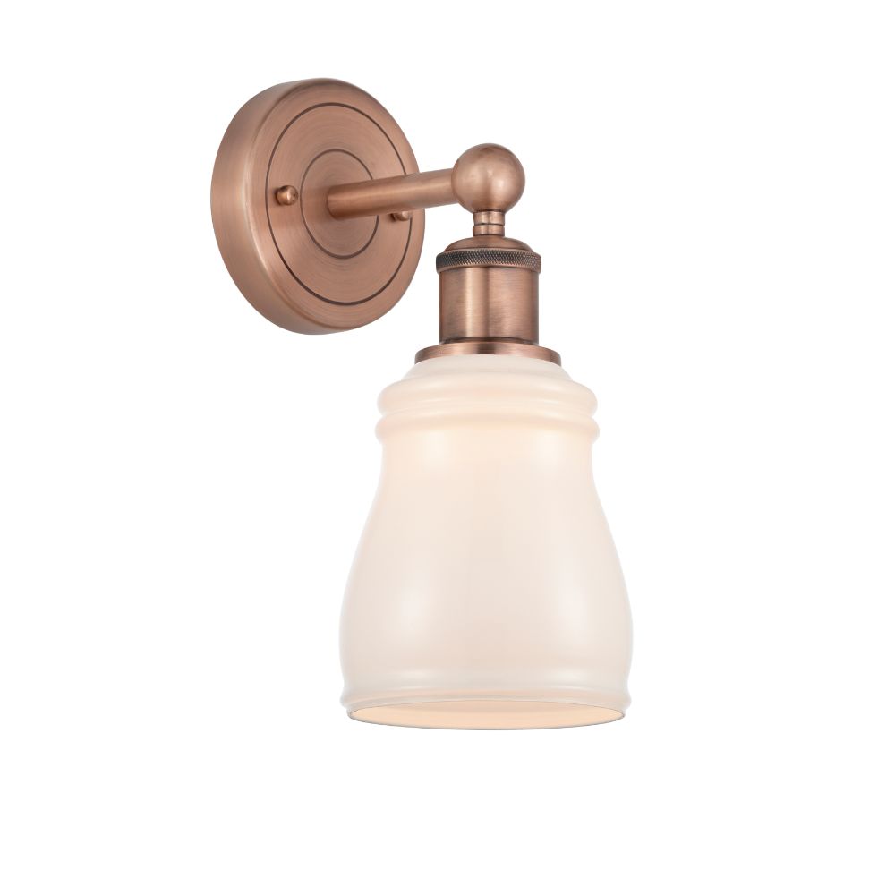 Innovations 616-1W-AC-G391 Ellery - 1 Light 5" Sconce - Antique Copper Finish - White Shade