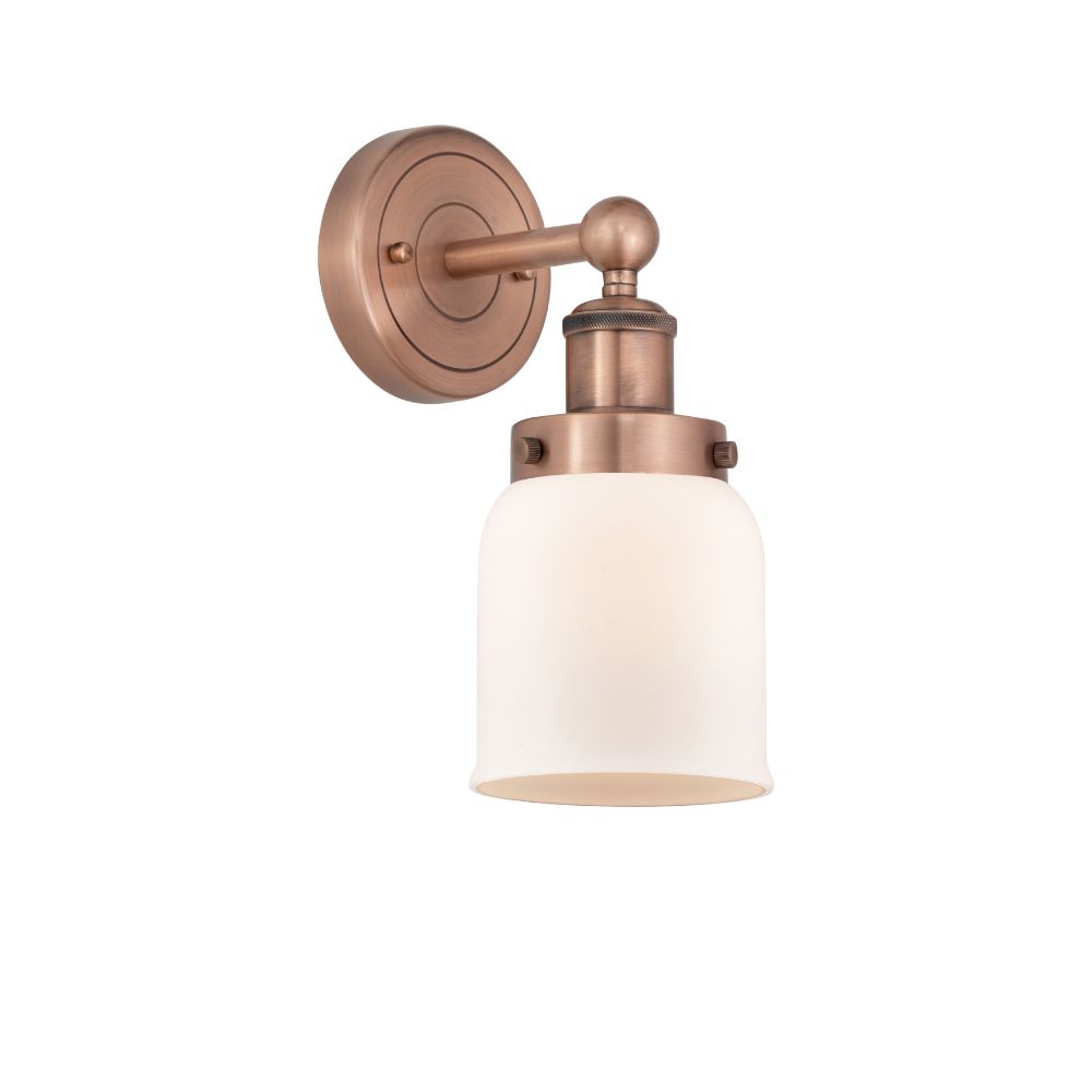 Innovations 616-1W-AC-G51 Small Bell - 1 Light 7" Sconce - Antique Copper Finish - Matte White Shade