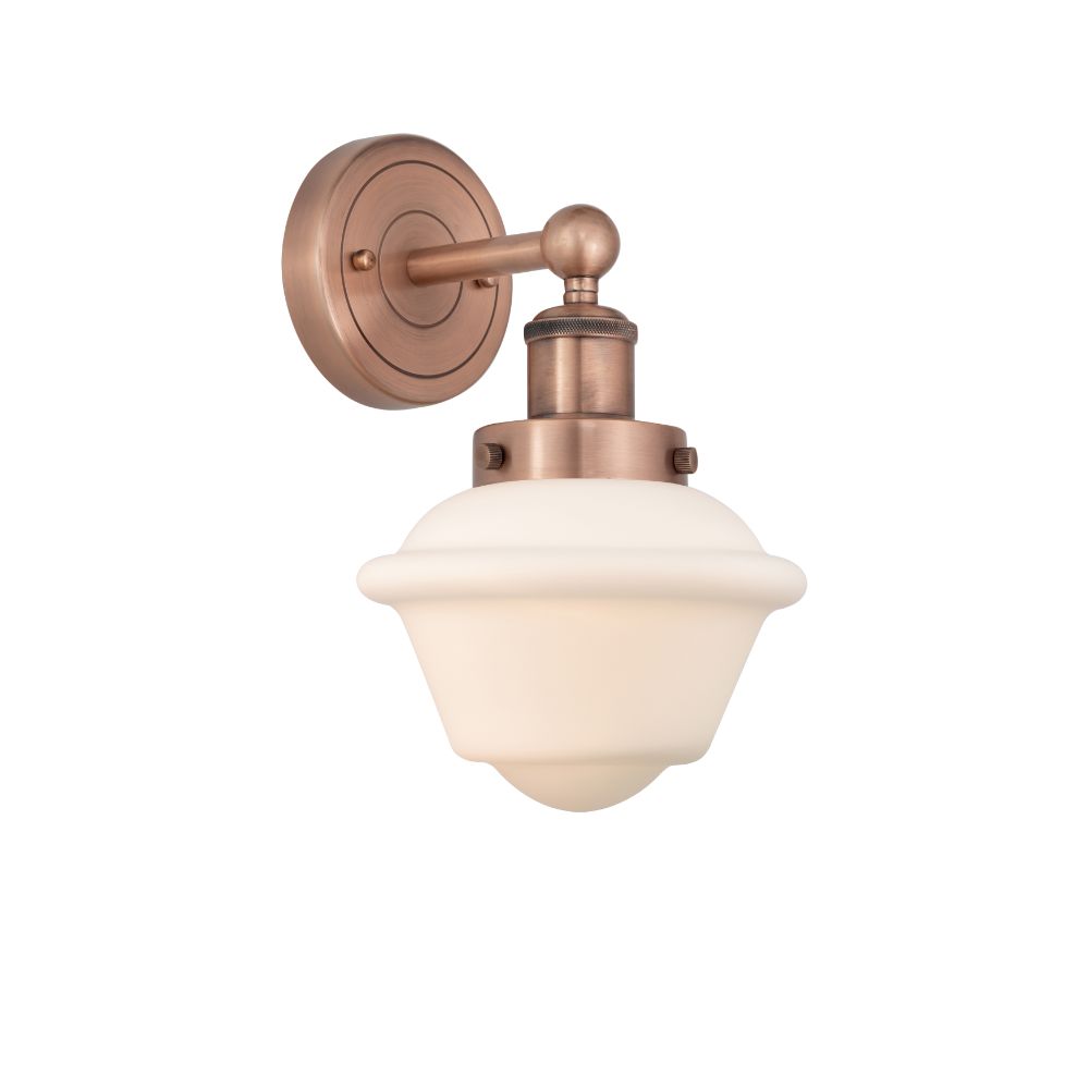 Innovations 616-1W-AC-G531 Oxford - 1 Light 7" Sconce - Antique Copper Finish - Matte White Shade