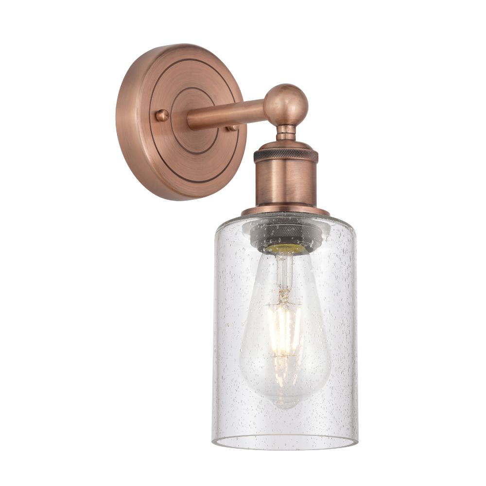 Innovations 616-1W-AC-G804 Clymer - 1 Light 4" Sconce - Antique Copper Finish - Seedy Shade