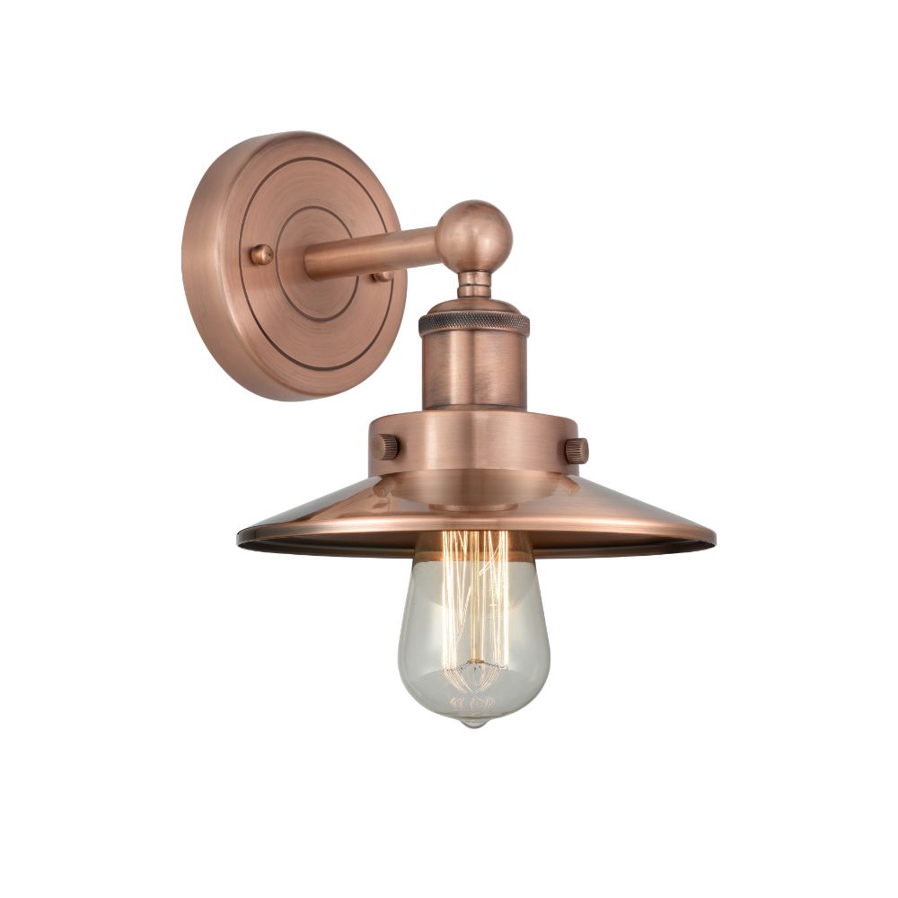 Innovations 616-1W-AC-M3-AC Railroad - 1 Light 8" Sconce - Antique Copper Finish - Antique Copper Shade