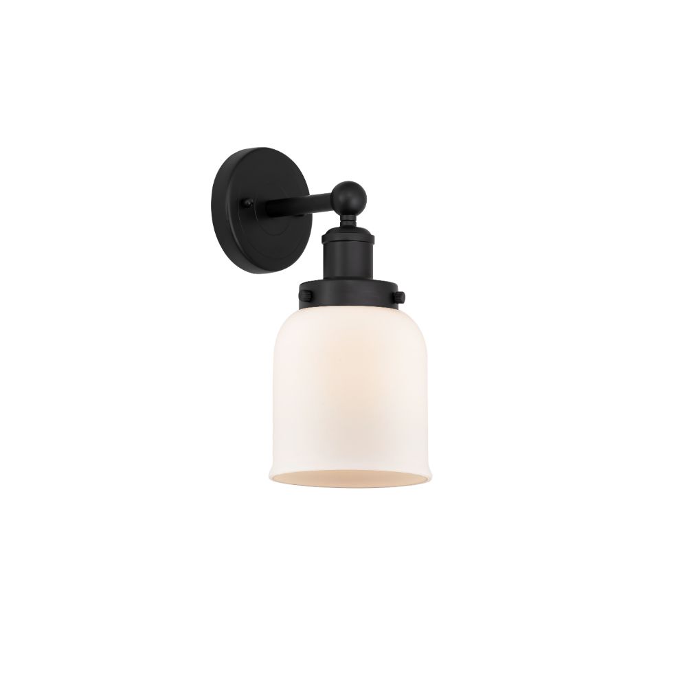 Innovations 616-1W-BK-G51 Bell Edison Small 1 Light 7" Sconce Matte White Shade in Matte Black