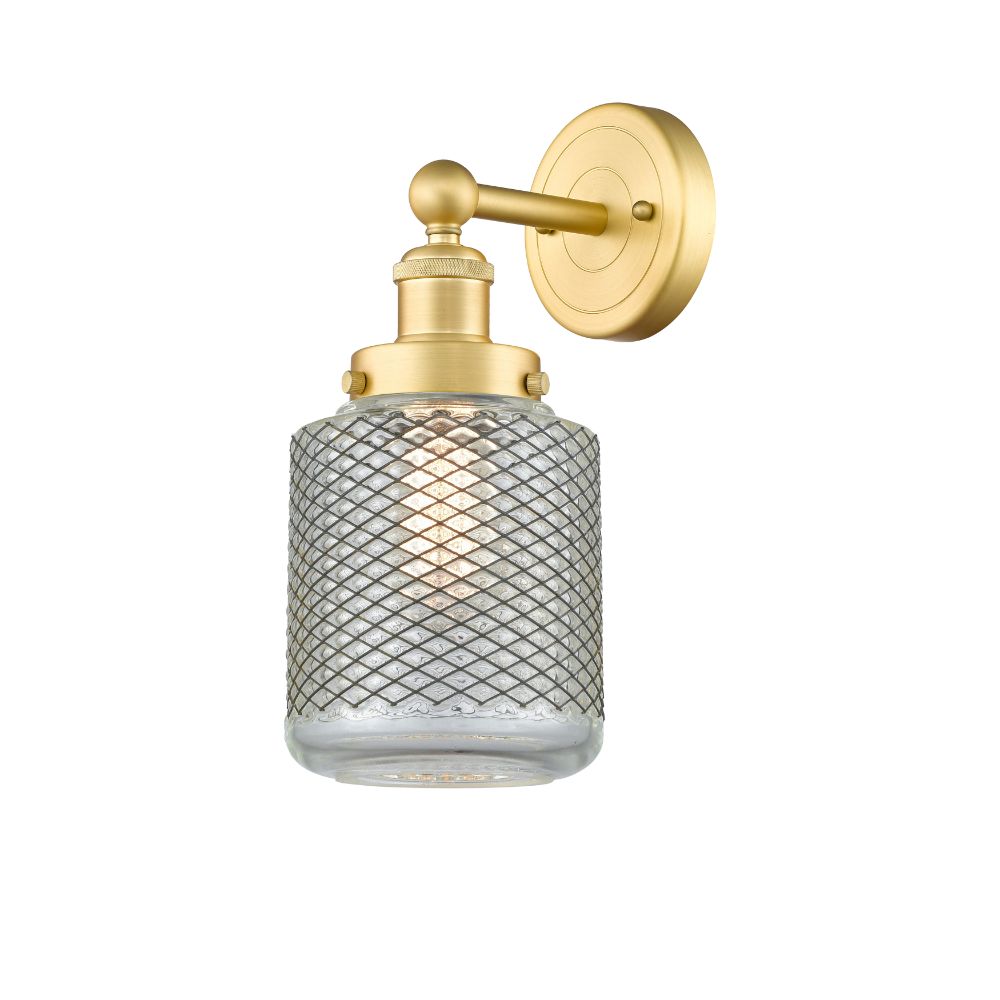 Innovations 616-1W-SG-G262 Stanton - 1 Light 6" Sconce - Satin Gold Finish - Clear Crackle Shade