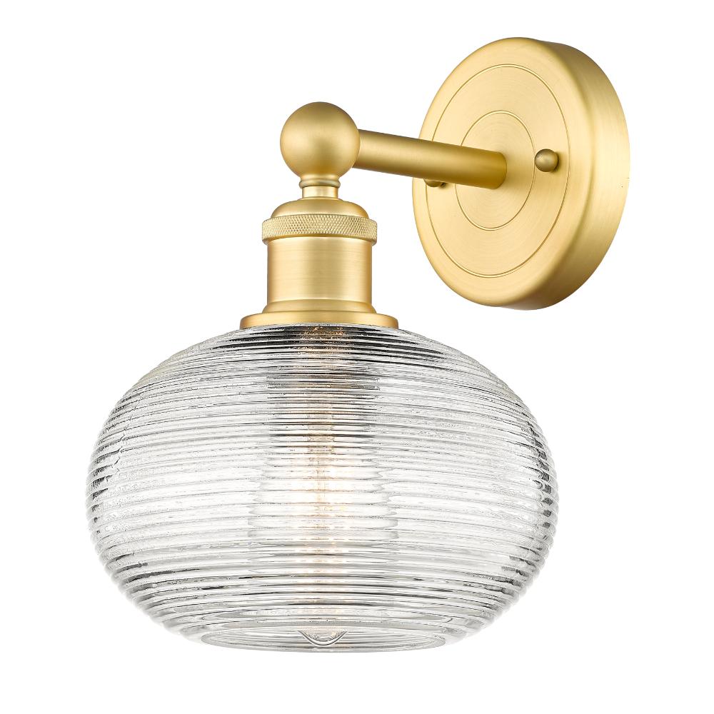 Innovations 616-1W-SG-G555-8CL Edison - Ithaca - 1 Light 8" Sconce - Satin Gold Finish - Clear Edison Ithaca Shade