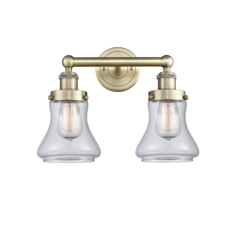 Innovations 616-2W-AB-G192 Edison Bellmont - 2 Light 16" Bath Vanity Light - Antique Brass Finish - Clear Shade
