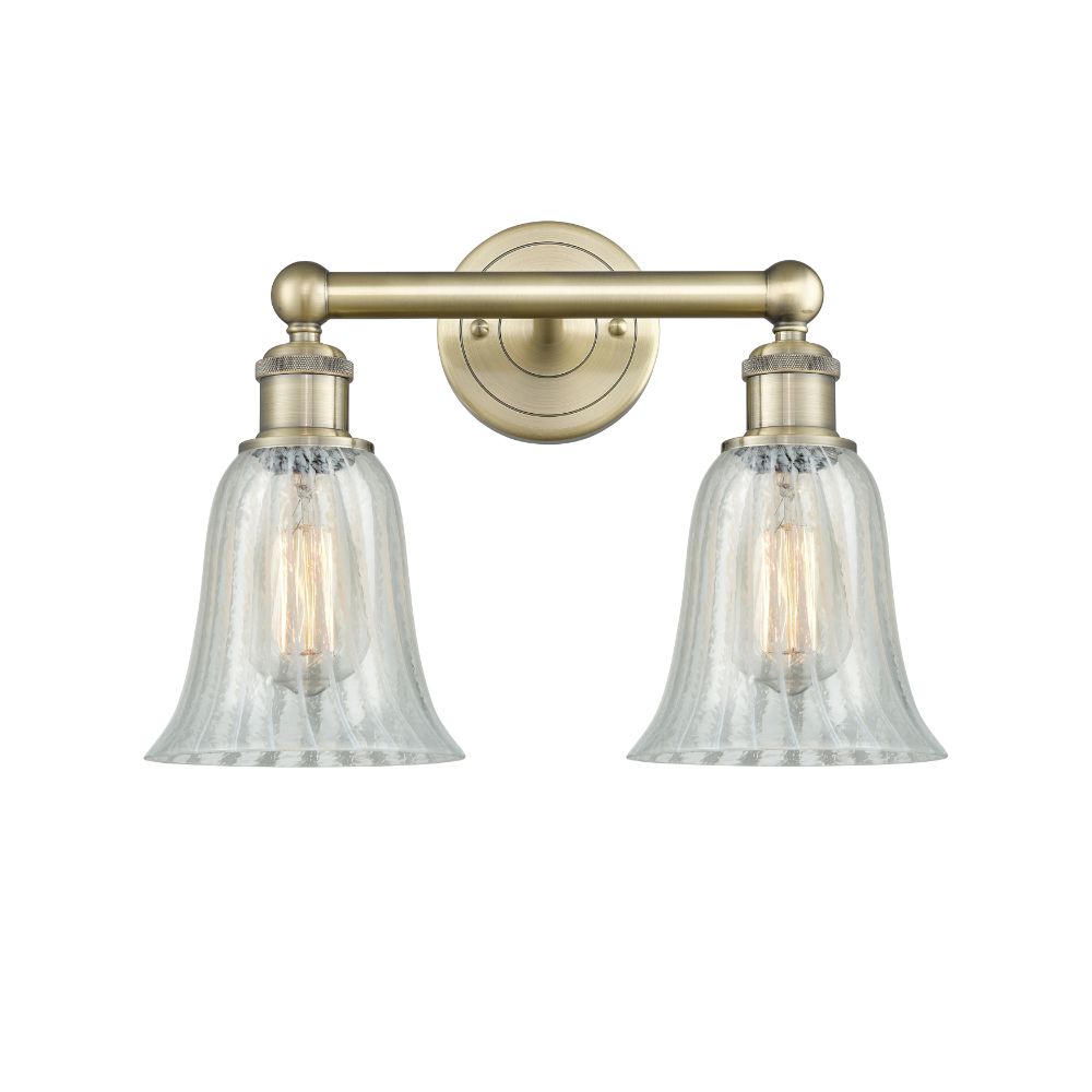 Innovations 616-2W-AB-G2811 Hanover - 2 Light 15" Bath Vanity Light - Antique Brass Finish - Mouchette Shade