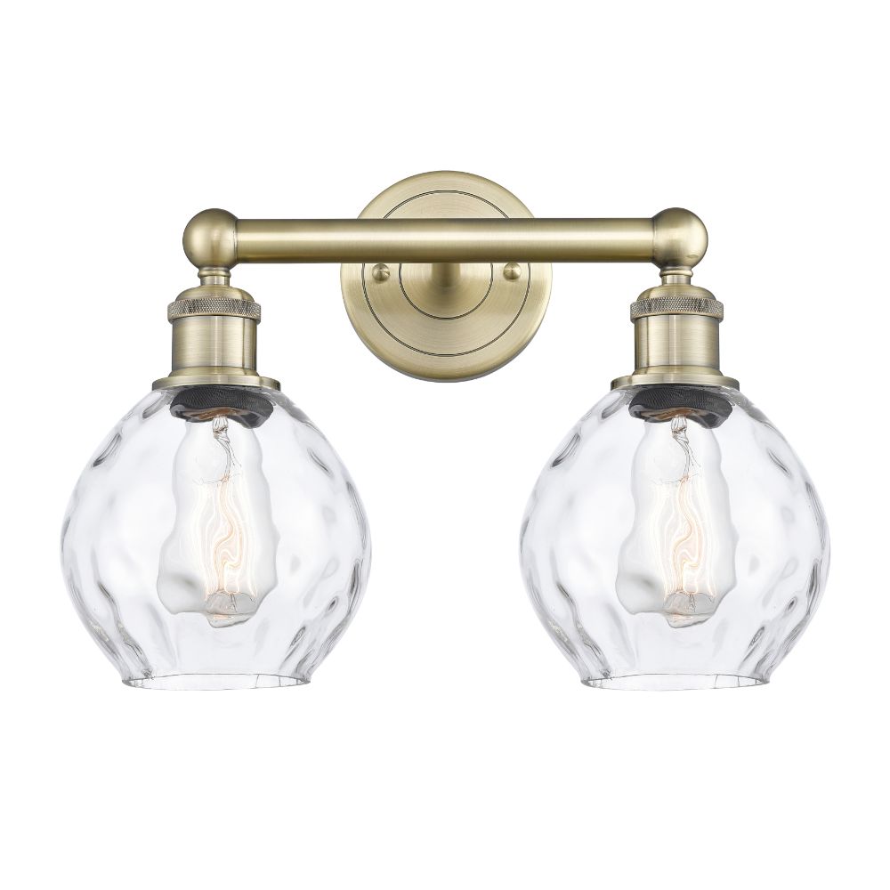 Innovations 616-2W-AB-G362 Waverly - 2 Light 15" Bath Vanity Light - Antique Brass Finish - Clear Shade
