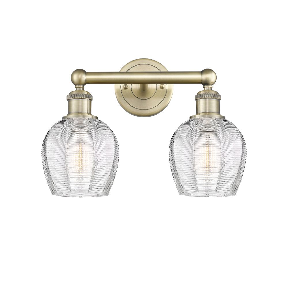 Innovations 616-2W-AB-G462-6 Norfolk - 2 Light 15" Bath Vanity Light - Antique Brass Finish - Clear Shade