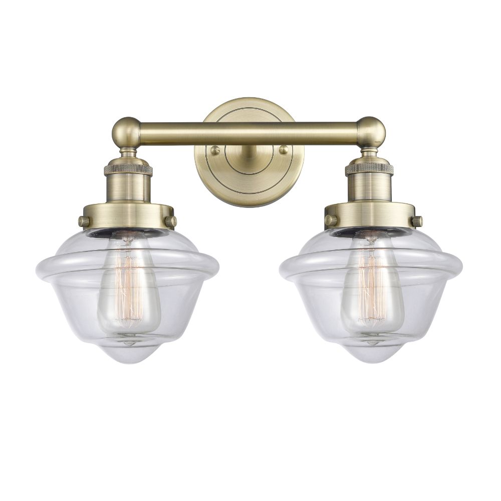 Innovations 616-2W-AB-G532 Oxford - 2 Light 16" Bath Vanity Light - Antique Brass Finish - Clear Shade