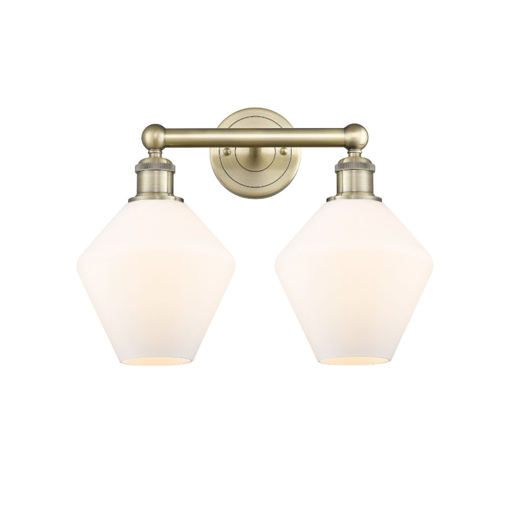 Innovations 616-2W-AB-G651-8 Cindyrella - 2 Light 17" Bath Vanity Light - Antique Brass Finish - Cased Matte White Shade