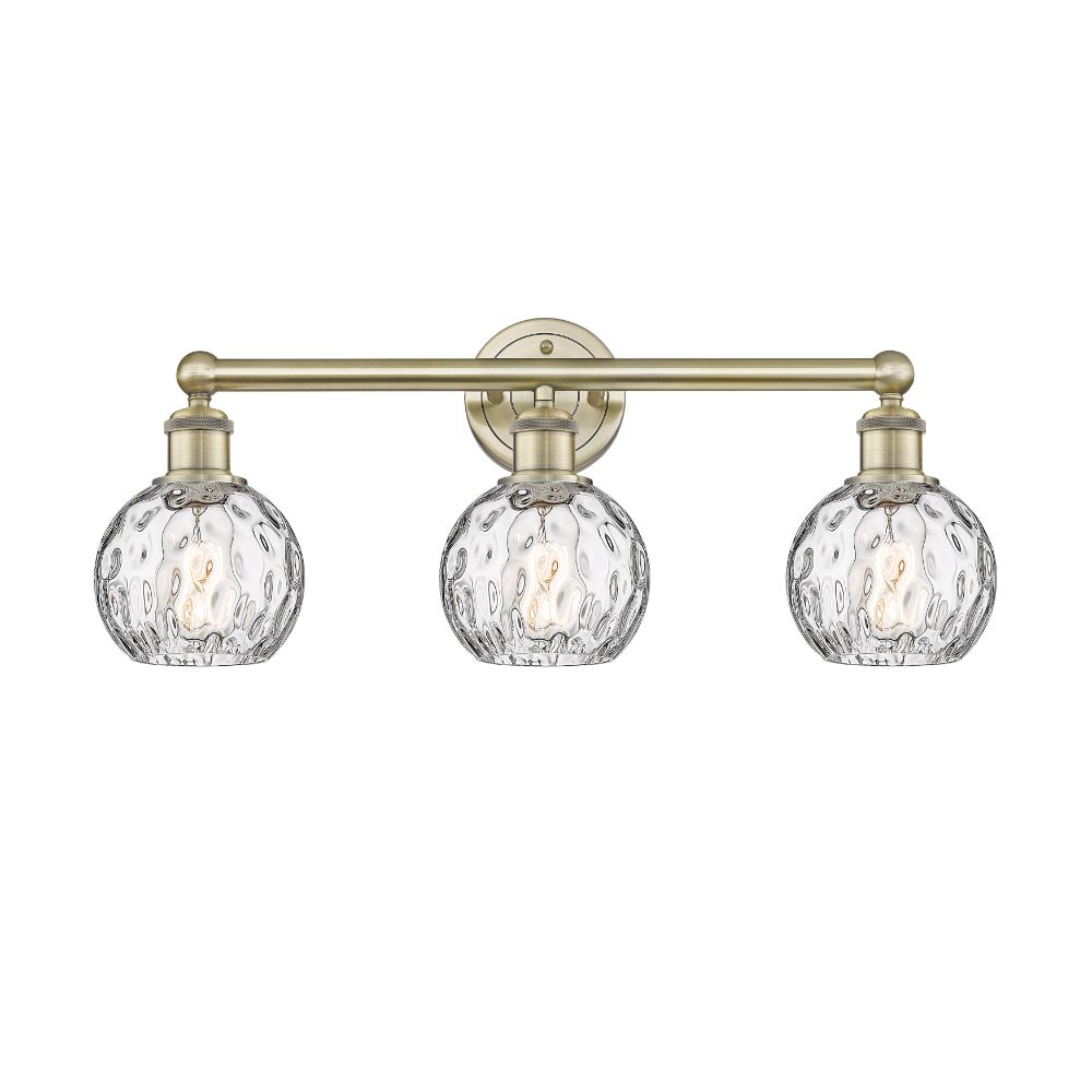 Innovations 616-3W-AB-G1215-6 Athens Water Glass - 3 Light 24" Bath Vanity Light - Antique Brass Finish - Clear Water Glass Shade