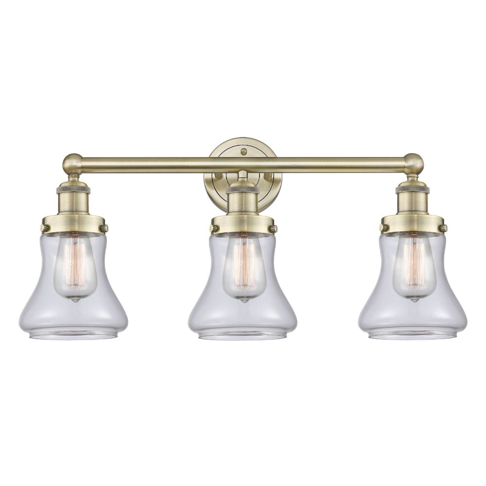 Innovations 616-3W-AB-G192 Edison Bellmont - 3 Light 25" Bath Vanity Light - Antique Brass Finish - Clear Shade