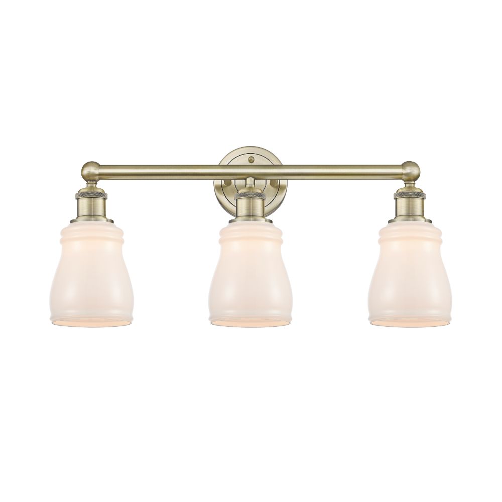 Innovations 616-3W-AB-G391 Ellery - 3 Light 23" Bath Vanity Light - Antique Brass Finish - White Shade