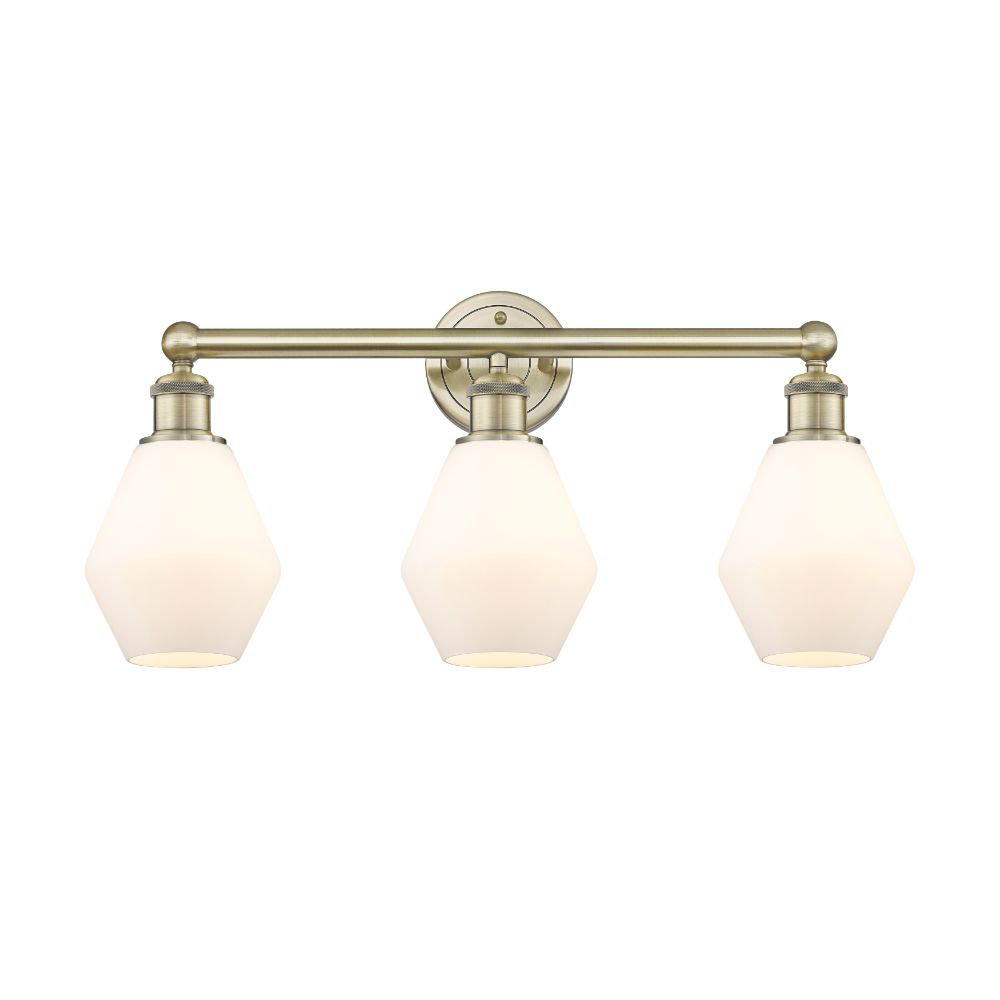 Innovations 616-3W-AB-G651-6 Cindyrella - 3 Light 24" Bath Vanity Light - Antique Brass Finish - Cased Matte White Shade