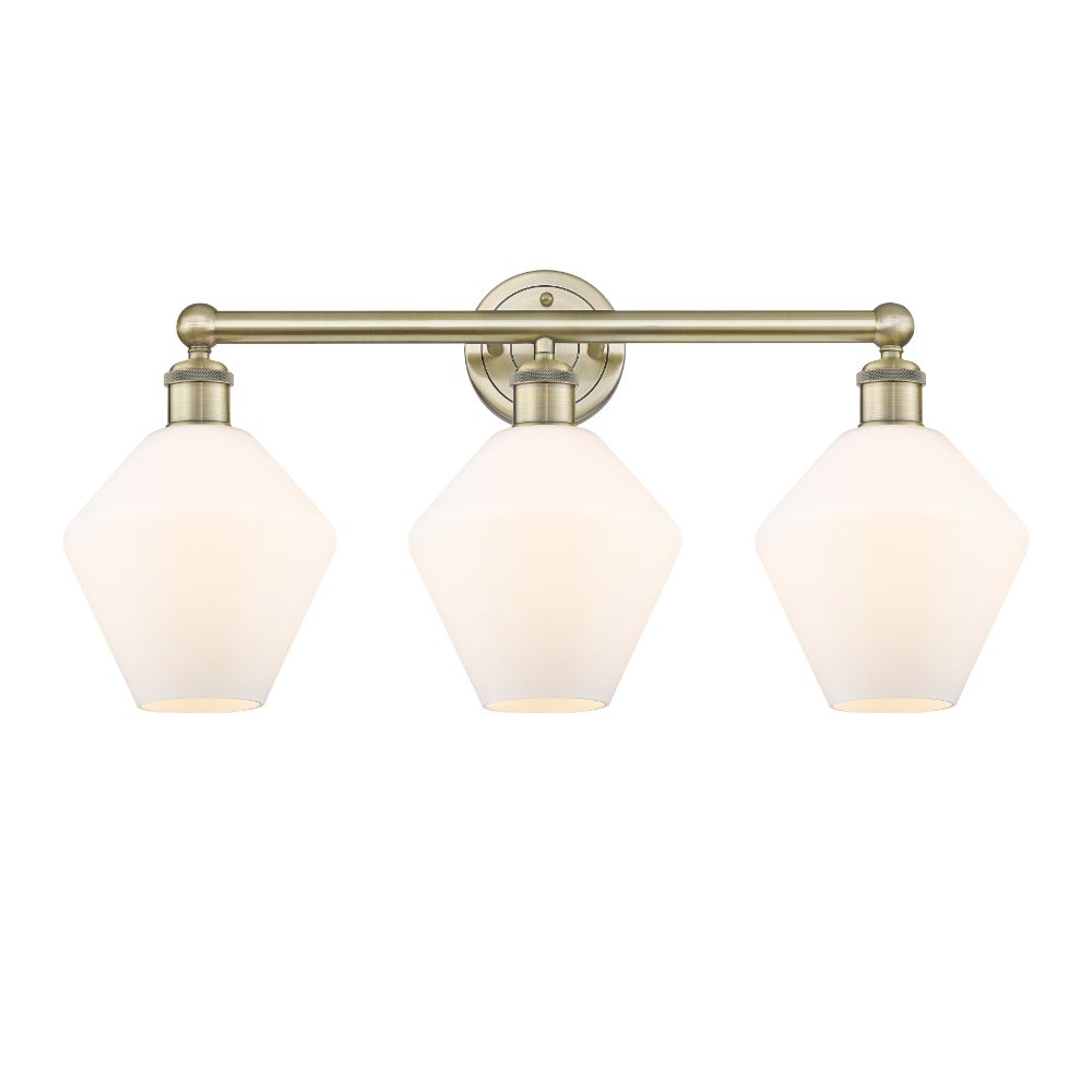 Innovations 616-3W-AB-G651-8 Cindyrella - 3 Light 26" Bath Vanity Light - Antique Brass Finish - Cased Matte White Shade