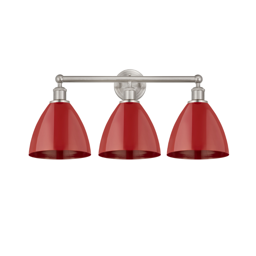 Innovations 616-3W-SN-MBD-75-RD Plymouth Dome 3 Light 25.5 inch Bath Vanity Light