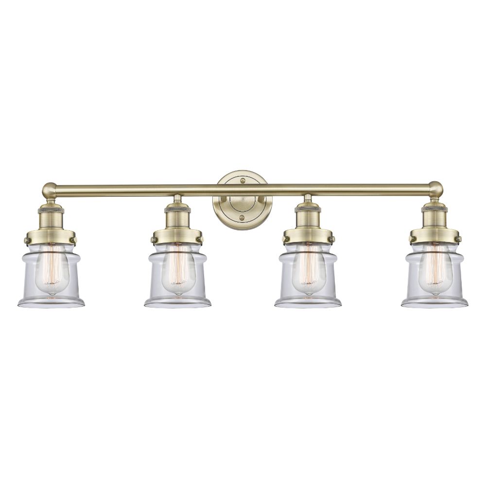 Innovations 616-4W-AB-G182S Canton - 4 Light 32" Bath Vanity Light - Antique Brass Finish - Clear Shade