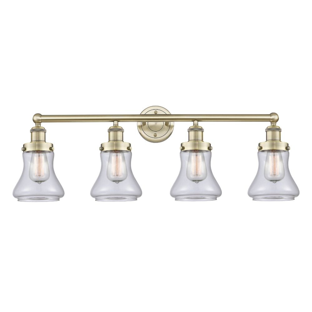 Innovations 616-4W-AB-G192 Bellmont - 4 Light 34" Bath Vanity Light - Antique Brass Finish - Clear Shade