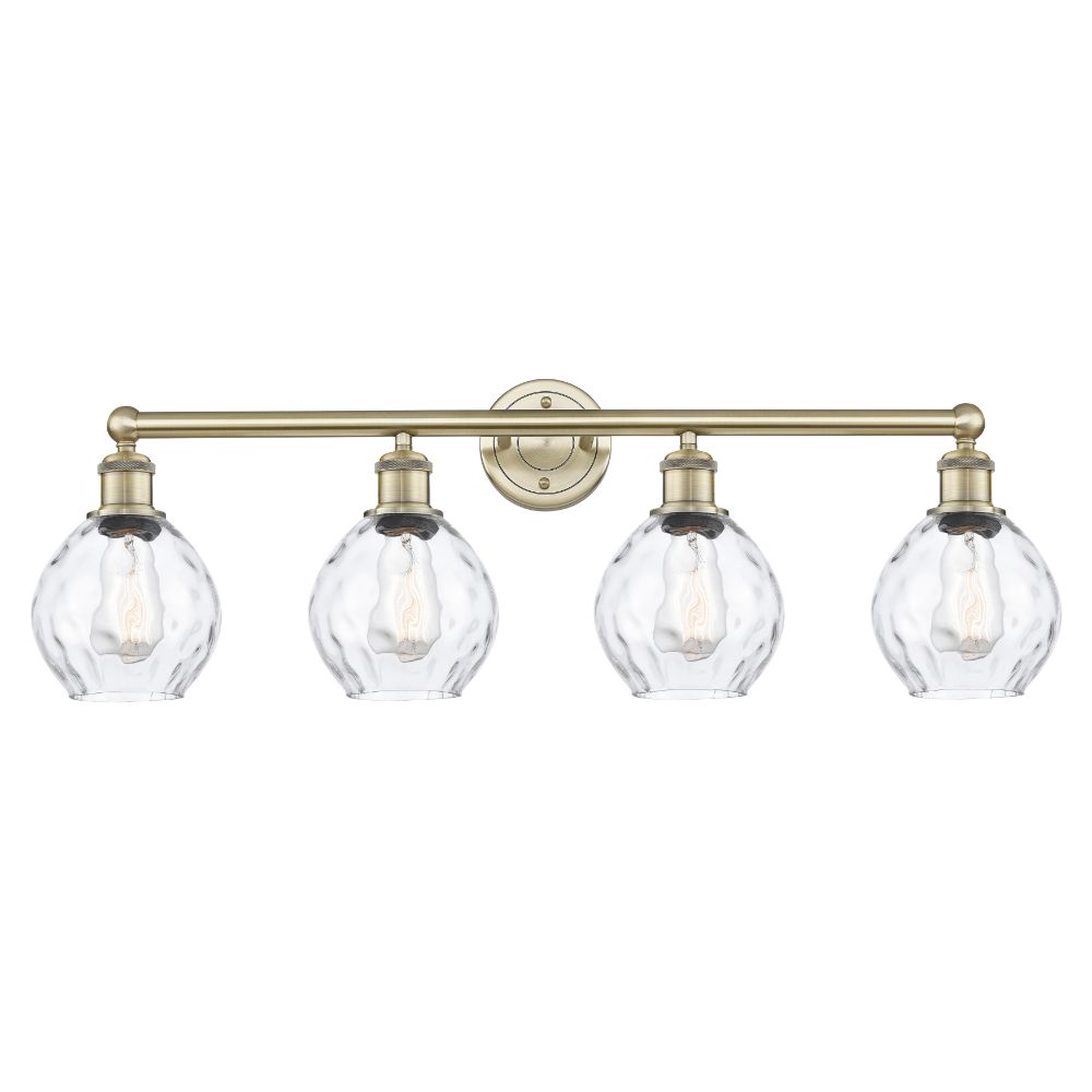 Innovations 616-4W-AB-G362 Waverly - 4 Light 33" Bath Vanity Light - Antique Brass Finish - Clear Shade