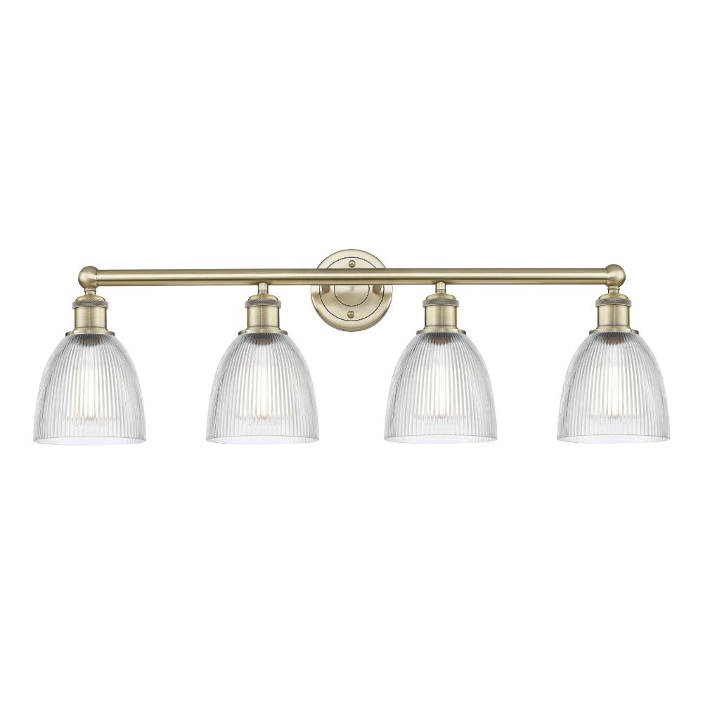 Innovations 616-4W-AB-G382 Castile - 4 Light 33" Bath Vanity Light - Antique Brass Finish - Clear Shade