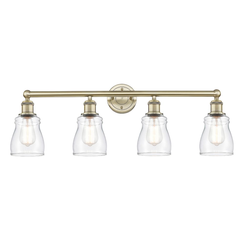 Innovations 616-4W-AB-G392 Ellery - 4 Light 32" Bath Vanity Light - Antique Brass Finish - Clear Shade