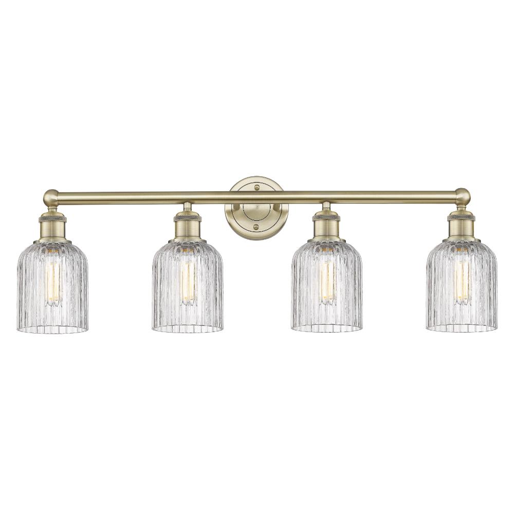 Innovations Lighting 616-4W-AB-G559-5CL Edison - Bridal Veil - 4 Light 32" Bath Vanity Light - Antique Brass Finish - Clear Shade