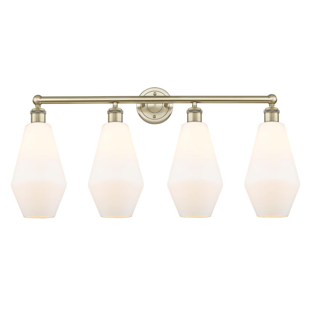 Innovations 616-4W-AB-G651-7 Cindyrella - 4 Light 34" Bath Vanity Light - Antique Brass Finish - Cased Matte White Shade