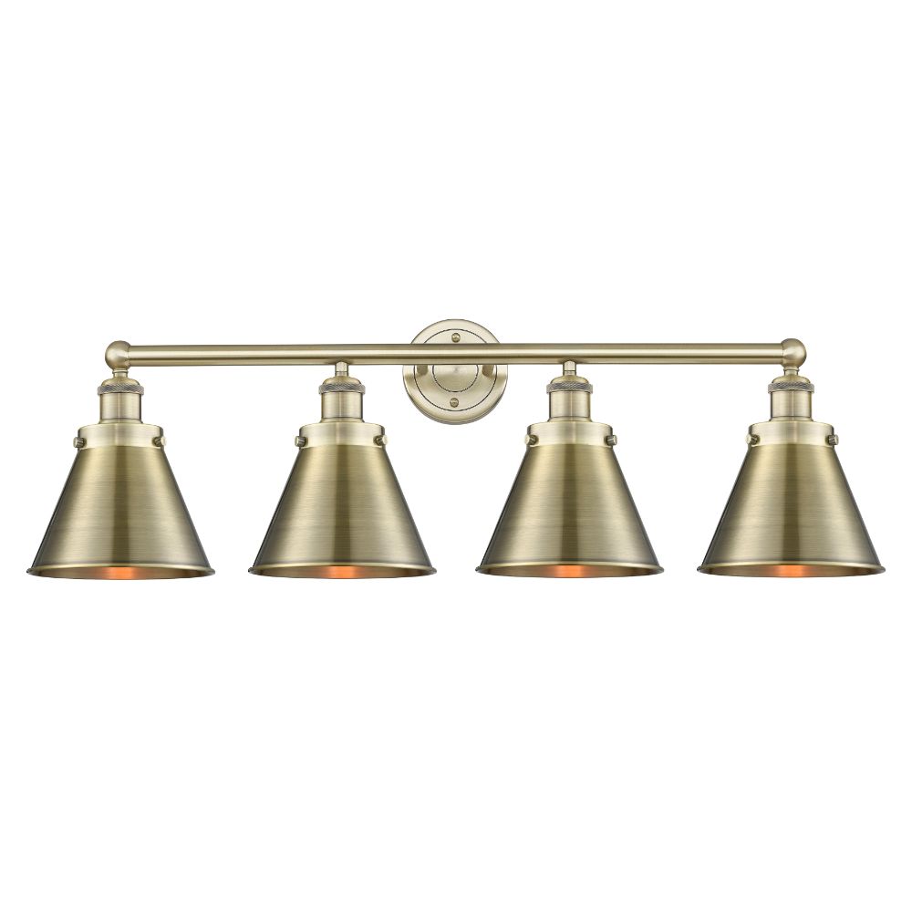 Innovations 616-4W-AB-M13-AB Appalachian - 4 Light 35" Bath Vanity Light - Antique Brass Finish - Antique Brass Shade
