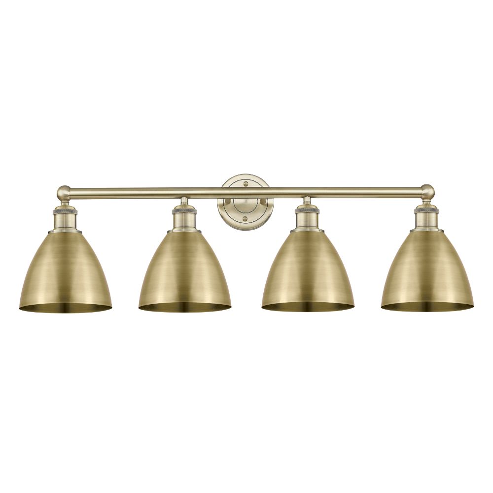 Innovations 616-4W-AB-MBD-75-AB Metal Bristol - 4 Light 35" Bath Vanity Light - Antique Brass Finish - Antique Brass Shade