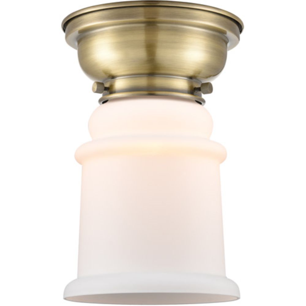 Innovations 623-1F-AB-G181S Small Canton 1 Light Flush Mount in Antique Brass