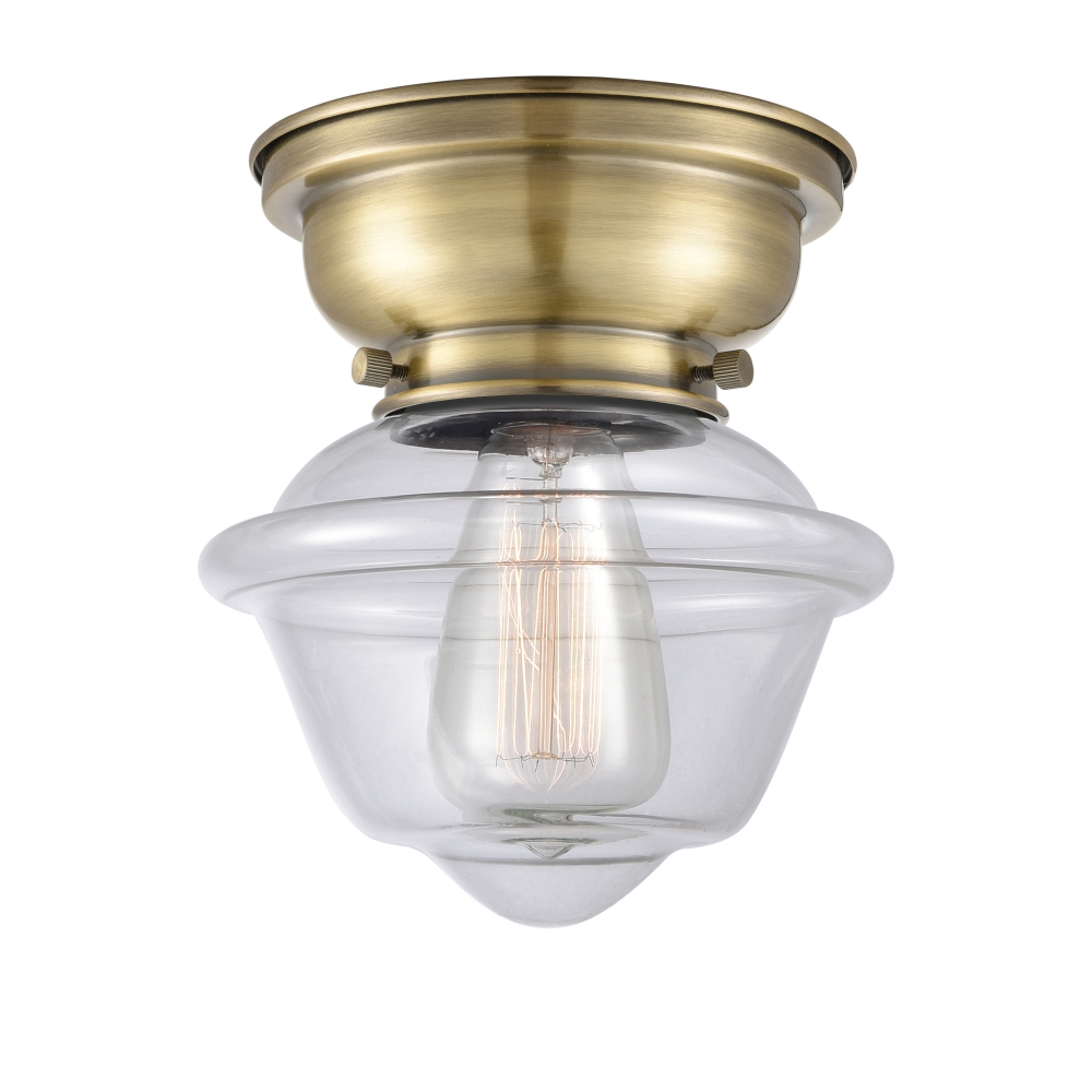 Innovations 623-1F-AB-G532 Small Oxford 1 Light 8 inch Flush Mount in Antique Brass