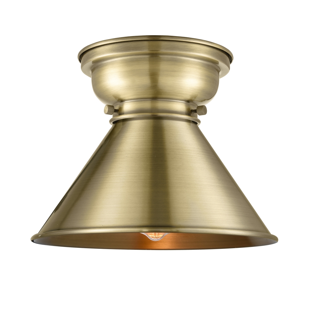 Innovations 623-1F-AB-M10-AB-LED Briarcliff 1 Light 10 inch Flush Mount in Antique Brass
