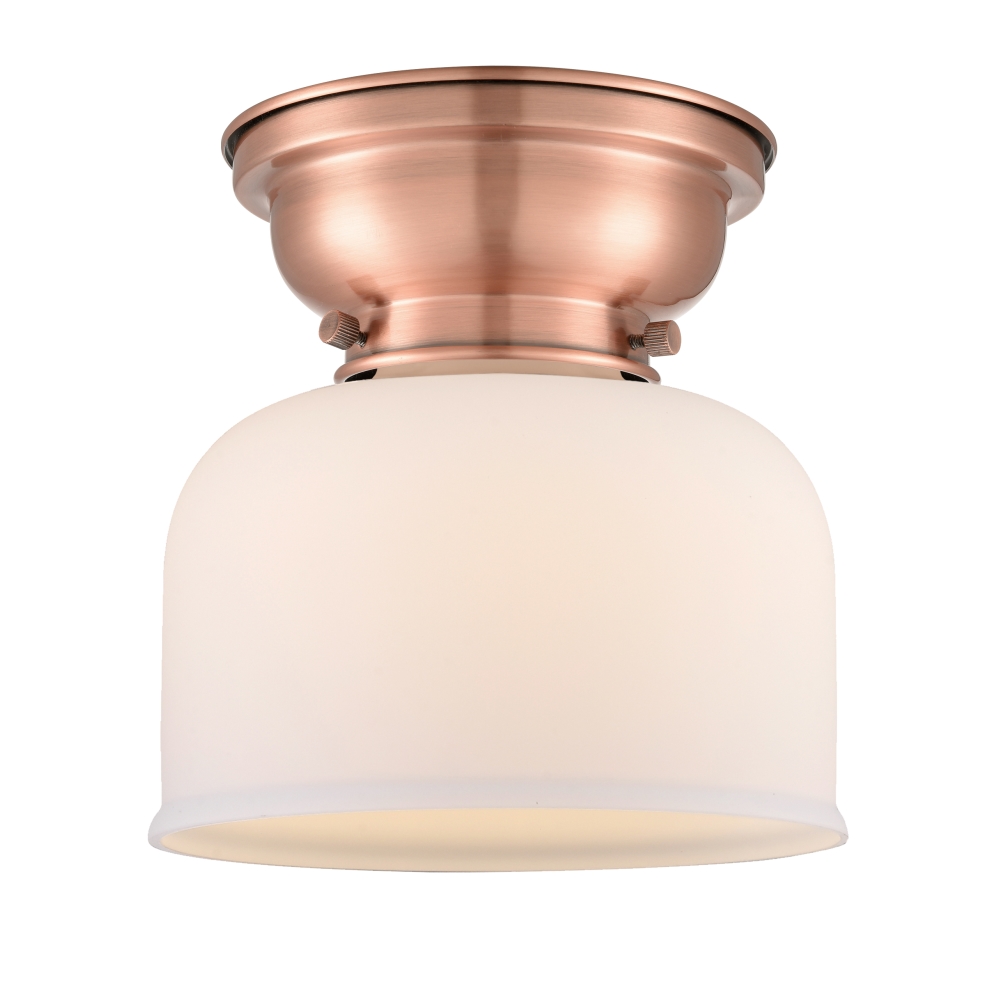 Innovations 623-1F-AC-G71 Large Bell 1 Light 8 inch Flush Mount in Antique Copper