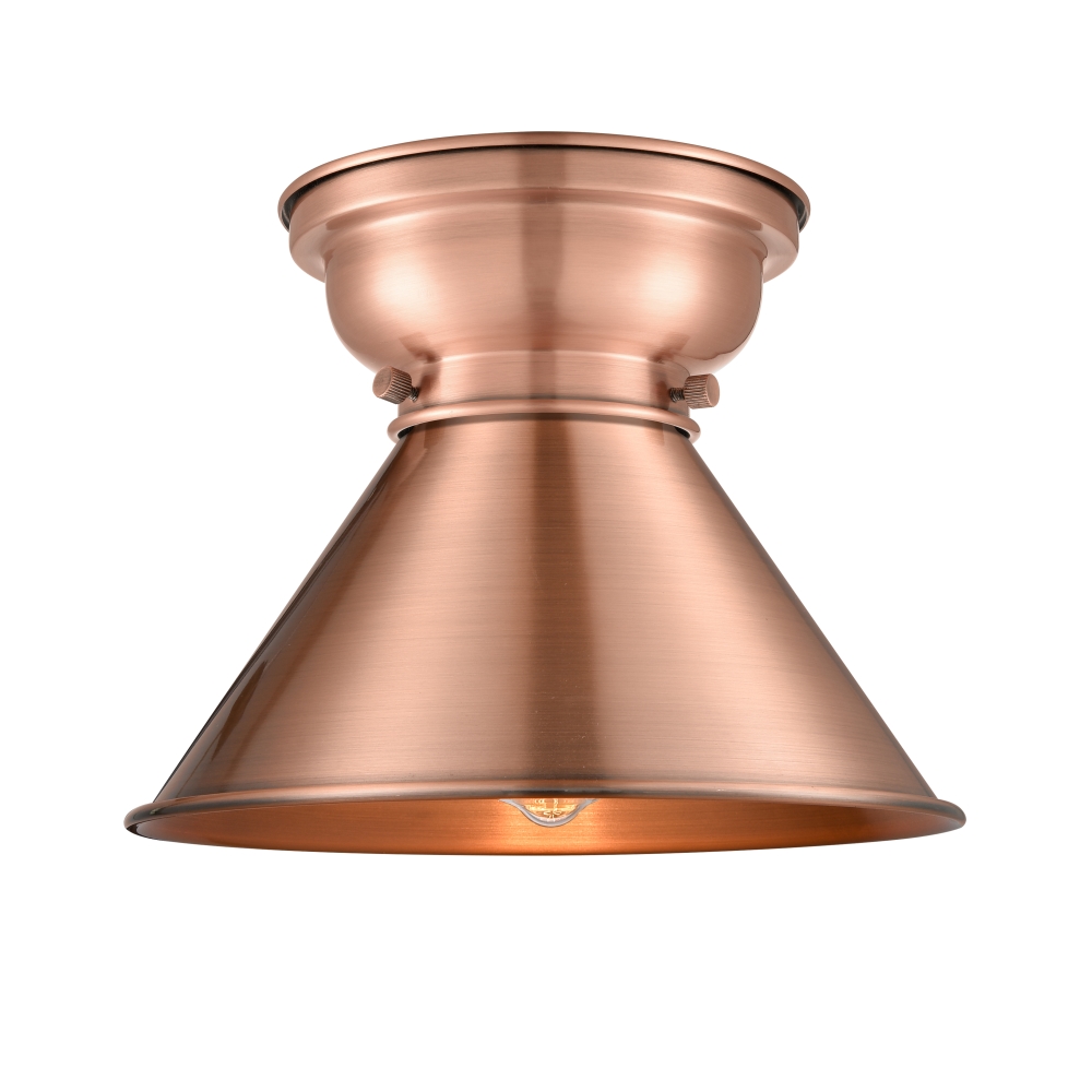 Innovations 623-1F-AC-M10-AC Briarcliff 1 Light 10 inch Flush Mount in Antique Copper
